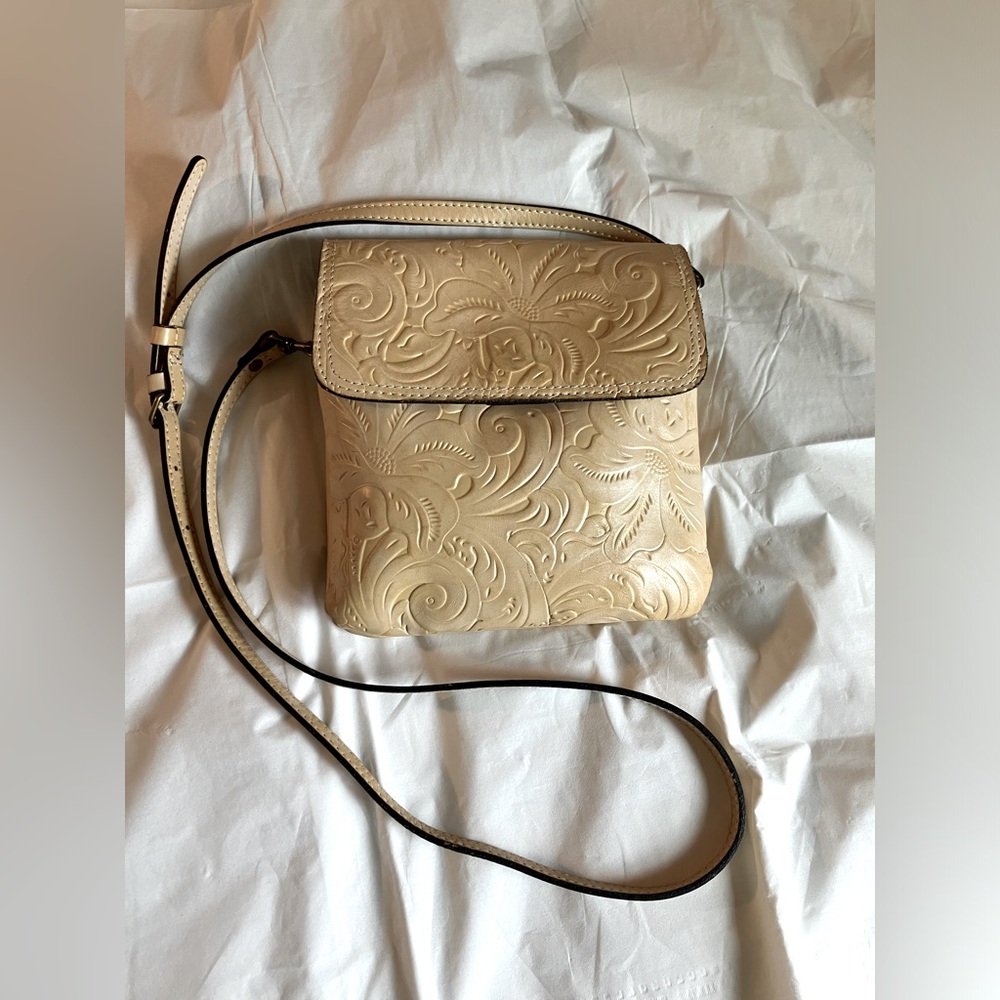 Patricia Nash Floral Embossed Leather Crossbody Bag